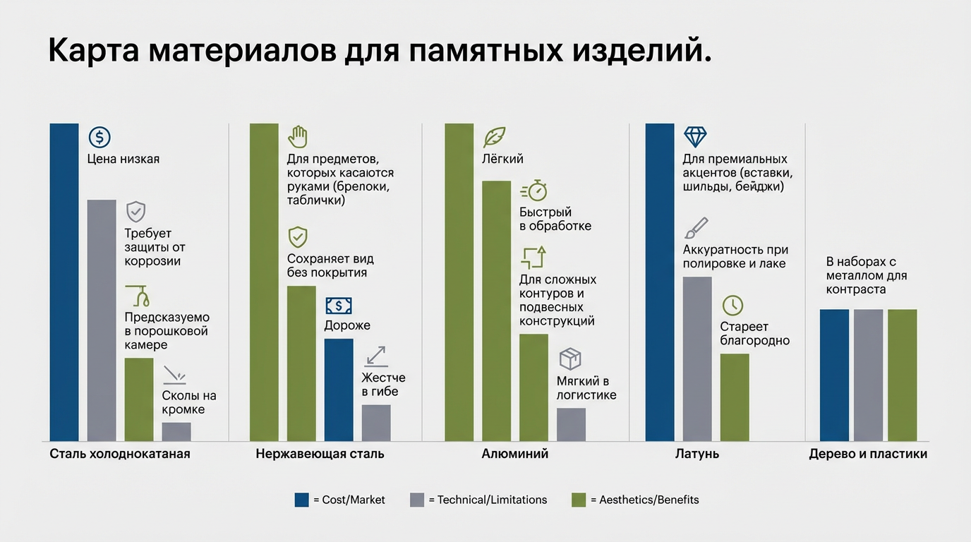 Карта материалов для памятных изделий